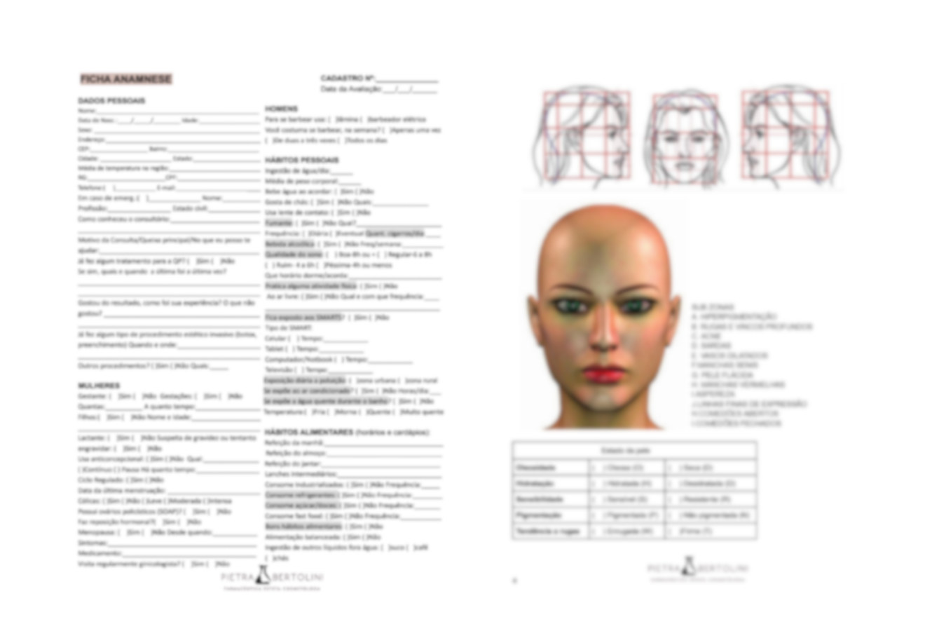Mockup do bônus Modelo de Ficha de Anamnese